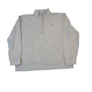 Vineyard Vines Sweater Men's XL Gray 1/4 Zip Pullover Preppy Performance